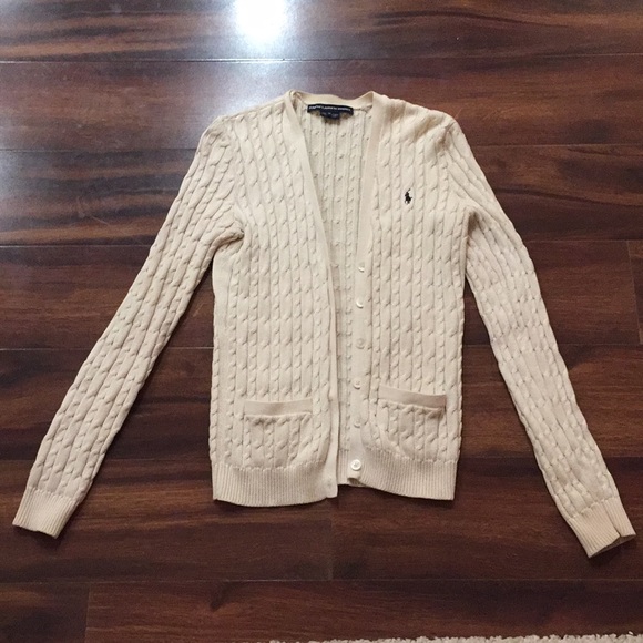 Polo Ralph Lauren Sweaters - Polo Ivory Sweater Cardigan with Pockets Size M